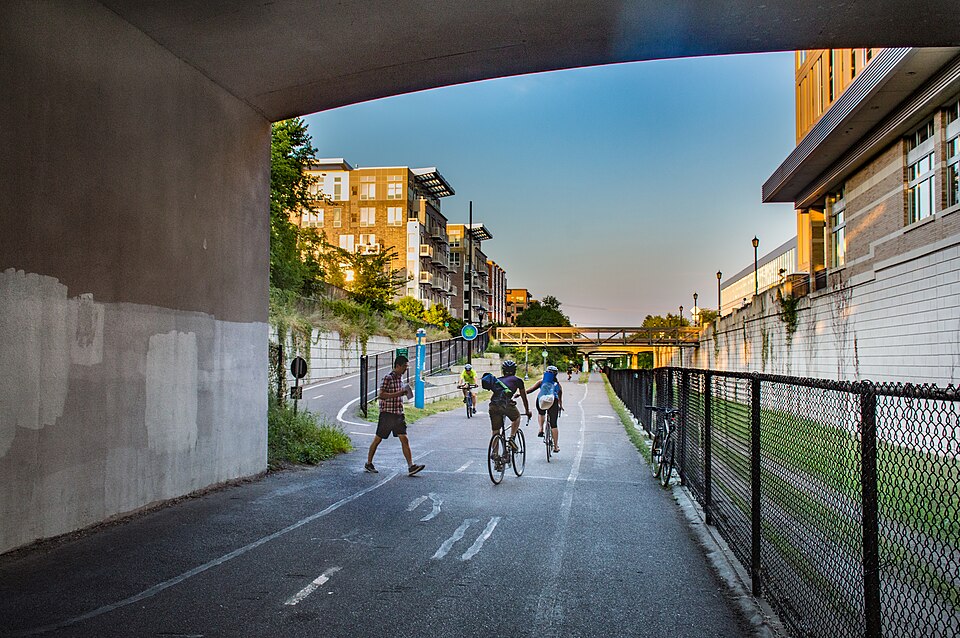 The Midtown Greenway, a bike and walking trail in Minneapolis